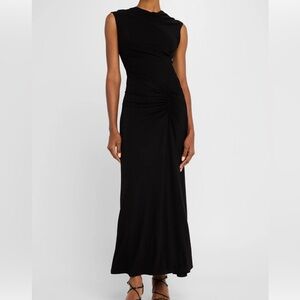 Jonathan Simkhai Black Sheath Maxi Dress One Shoulder